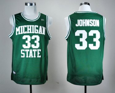 Maillot De Basket NCAA HC Michigan State Spartans Earvin Magic Johnson 33 College Hardwood Legends Basketball Vert